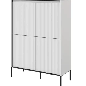 Komoda czterodrzwiowa Trend wysoka 98 cm z LED Biała Oferta