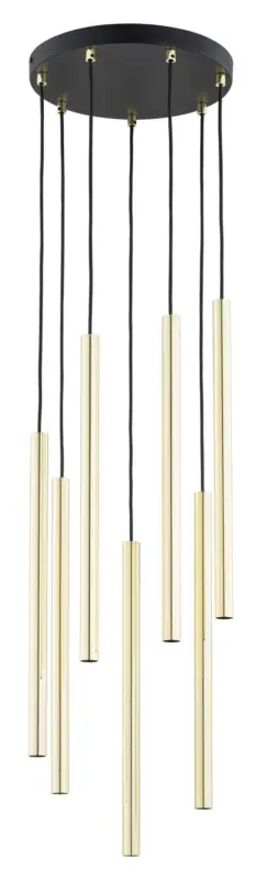 Bezpieczna płatność Lampa wisząca Corinaldo na okrągłej podsufitce złota x7