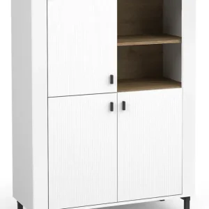 Komoda wysoka Lammila 96 cm biały / dąb whisky Oferta