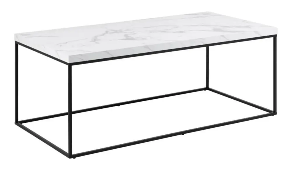 Stolik kawowy Pillys 110x55 cm biały marmur Tylko dziś