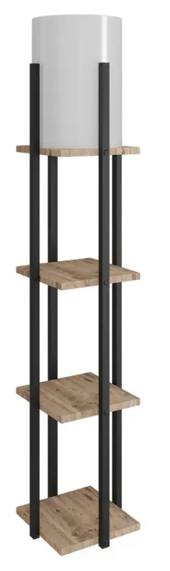 Premium Lampa podłogowa Kumajo z półkami czarna