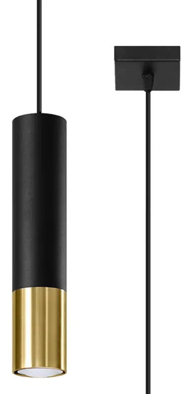 Lampa wisząca Obett średnica 6 cm x1 czarna/złota Szybka dostawa