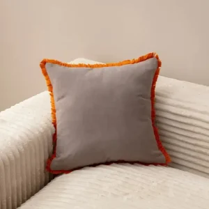 Poszewka na poduszkę Sacakli 43x43 cm pomarańczowo-szara Tylko dziś