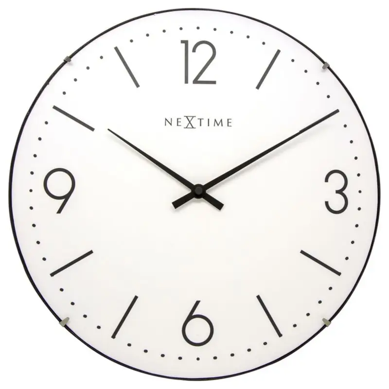 Zegar ścienny Basic Dome średnica 35 cm biały Wysoka jakość