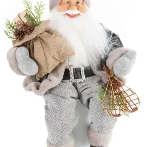 Figurka świąteczna Mikołaj 40 cm szary Oferta czasowa