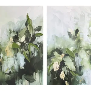 Zestaw 2 obrazów Myrtle 70x50 cm z ręcznie malowanymi elementami Łatwy zwrot