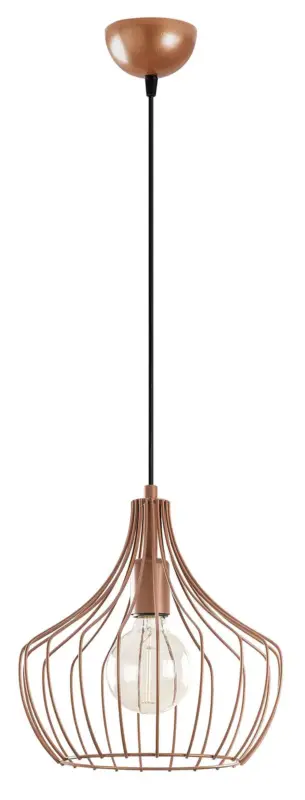 Wyjątkowa oferta Lampa wisząca Tojil x1 zaokrąglona miedziana