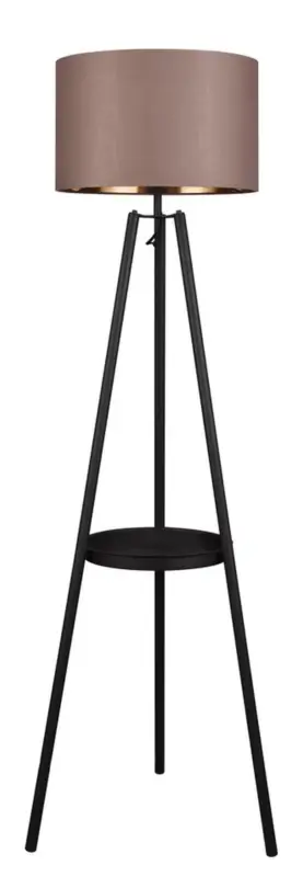 Lampa podłogowa Colette czarna z brązowo-złotym kloszem Ograniczona ilość