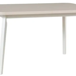 Stół drewniany do jadalni rozkładany Dimenly 140-180x80 cm biały/kaszmir Najlepsza cena