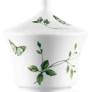 Cukiernica porcelanowa Margaret 350 ml biało-zielona Tani