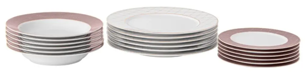 Hit sprzedaży Zestaw talerzy porcelanowych dla 6 os. Jenny mokka
