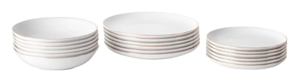 Zestaw talerzy porcelanowych dla 6 os. City biało-złote Najlepsza cena