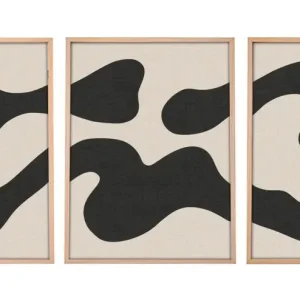 Zestaw trzech obrazów Bodenass 50x70 cm czarno-beżowa abstrakcja II Zamów teraz