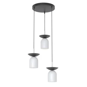 Do wyczerpania zapasów Lampa wisząca Ego x3 czarny/ciepły szary na okrągłej podsufitce