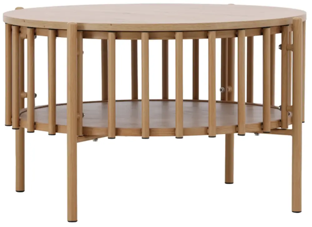Sprawdź teraz Stolik kawowy Rubbo okrągły 80 cm jasne drewno