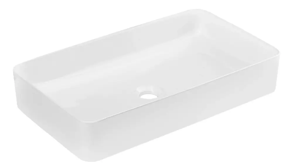Umywalka nablatowa Slim 60x34 cm biały połysk Łatwy zwrot