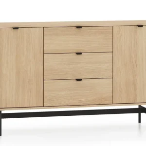 Komoda dwudrzwiowa Heggers z trzema szufladami 150 cm dąb mavelie Oferta limitowana