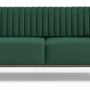 Bezpieczne zakupy Sofa trzyosobowa Parissa zielona welur złote nóżki