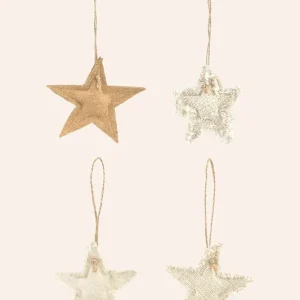Calma House zawieszka dekoracyjna Star Christmas 4-pack 10 cmkolor beżowy Rabat