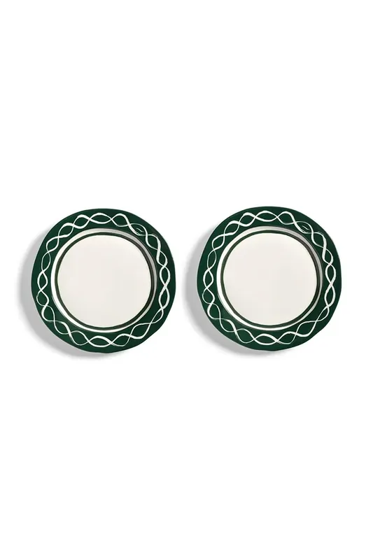 &k amsterdam zestaw talerzy deserowych festivo M/22,5 cm 2-packkolor zielony Kup teraz
