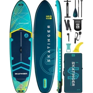 Skatinger deska do pływania z akcesoriami SUP Asiaticus 350 x 89 x 15 cm (11'6')kolor zielony Wybór klientów