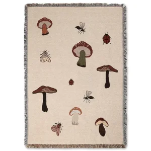 ferm LIVING koc bawełniany Forest Tapestry 120 x 170 cmkolor beżowy Dodaj do koszyka