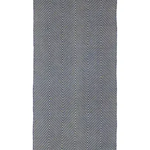 Okazja Hübsch dywan bawełniany Mellow 80 x 200 cmkolor niebieski