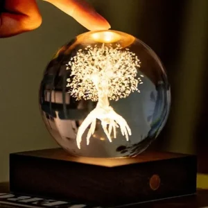 Gingko Design lampka dekoracyjna bezprzewodowa led Amber Crystal Light 9,5 x 8 x 8 cmkolor brązowy Hit cenowy
