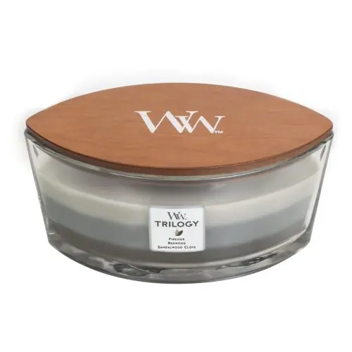 Cena promocyjna WoodWick Warm Woods Świeca Elipsa Trilogy