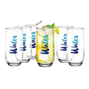Komplet szklanek do wody z napisem Water 400ml Ekspresowa dostawa