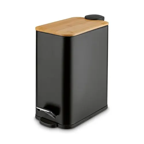Cena promocyjna Metalowy kosz na śmieci z pedałem 5 L SLIM BLACK