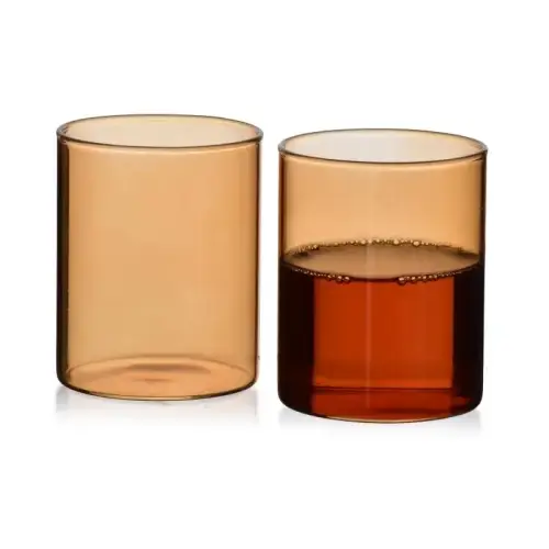 Cena promocyjna Komplet 4 szklanek borokrzemowych retro klasyczne miodowe 280ml
