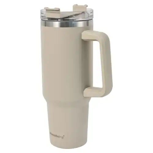 Ostatnie sztuki Kubek termiczny ze słomką beżowy 1100ml
