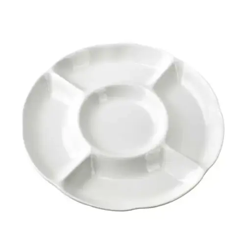 Naczynie porcelanowe eleganckie okrągłe białe Nowość