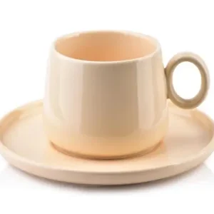 Filiżanka ze spodkiem porcelanowa beżowa Alisa 270 ml Tylko dziś