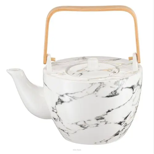 Dzbanek do herbaty porcelanowy Marmo Gold 800 ml Szybka wysyłka