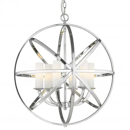 Lampa niklowane obręcze do salonu holu Hamptons Dostępne od ręki