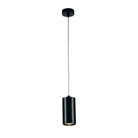 Lampa wisząca pojedyncza nad wyspę w kolorze czarnym z dużą tubą Kika Wyjątkowa oferta