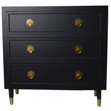 Elegancka czarna komoda matowa z szufladami 78x30x78.5 Rabat