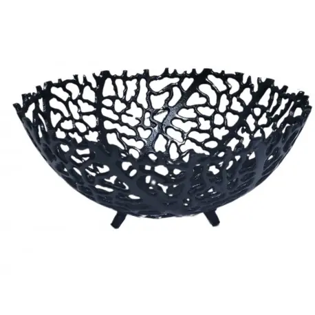 Metalowa dekoracyjna misa na owoce czarna Loft Ø 26cm Wysoka jakość