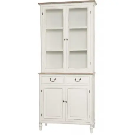 Drewniany biały kredens Hamptons 90x40x200 Ostatnie sztuki