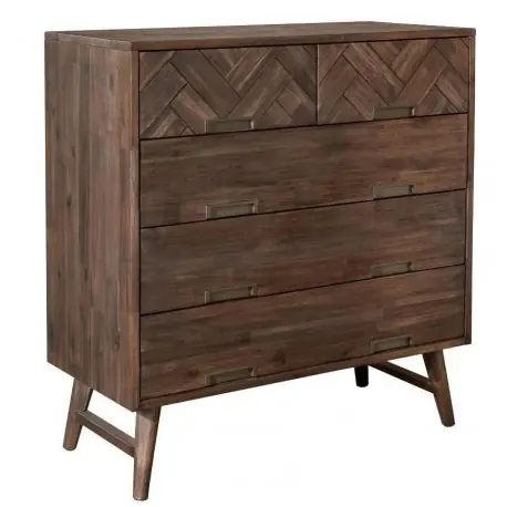 Bezpieczna płatność Komoda z szufladami 100x45x105 Boho jodełka bieliźniarka