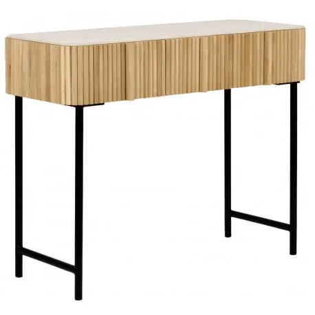 Konsola z lamelami 102x43x80 z szufladami boho Zniżka