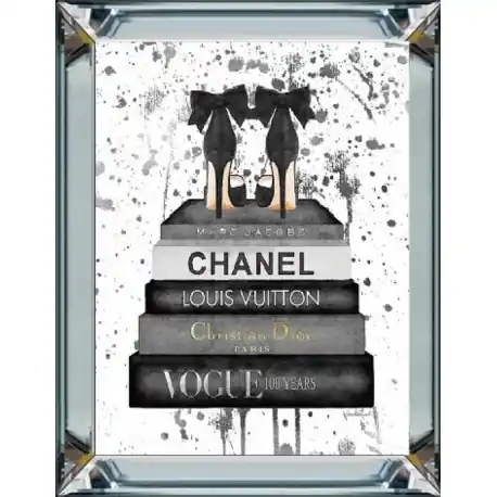 Obraz glamour 50x60x5 cm Chanel lustrzana rama Premium