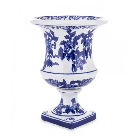 Elegancki wazon ceramiczny Blue Blossom Vase 24x18x18 na kwiaty cięte Tani