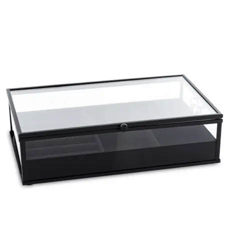 Bezpieczna płatność Metalowa szkatułka na biżuterię Velvet Vault 6x21x13 czarna