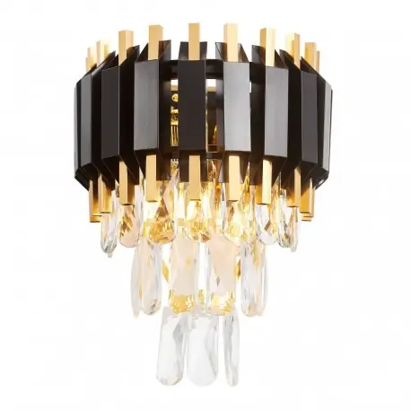 Ograniczona ilość Kinkiet glamour do salonu Riva black 25x32